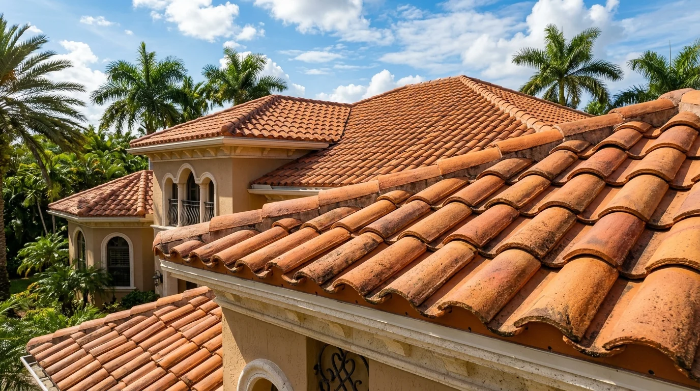 Concrete and Clay Tile roof installation