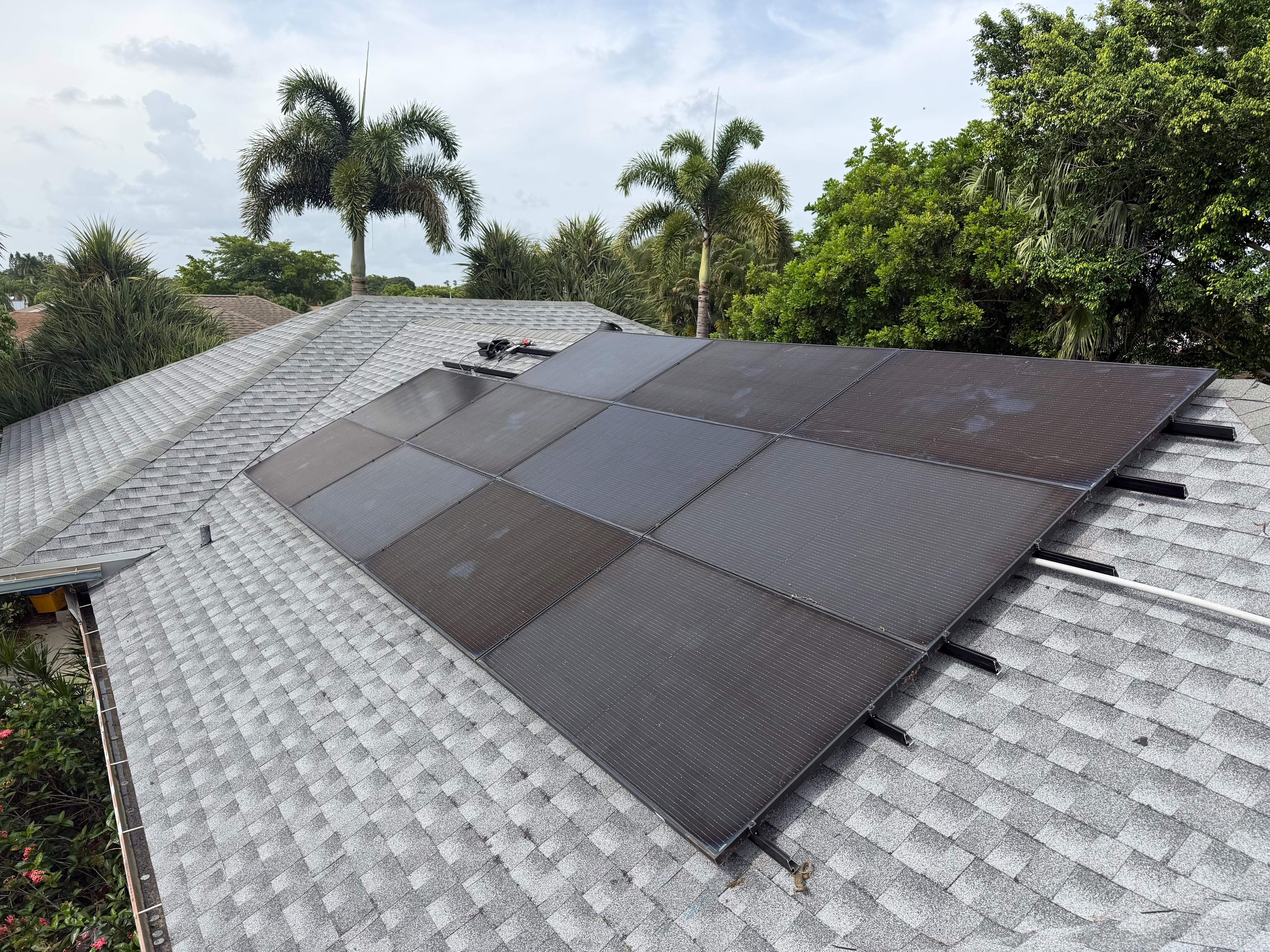 Residential Solar Panel Array Installed on Shingle Roof