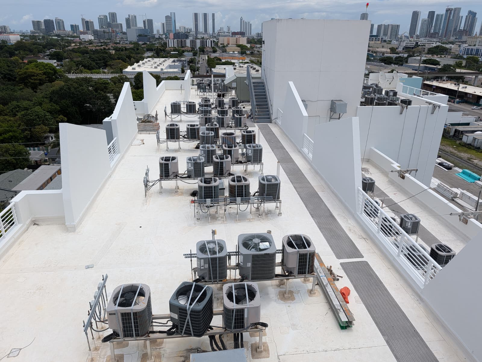 Commercial High Rise Flat Roof HVAC Condenser Upgrades
