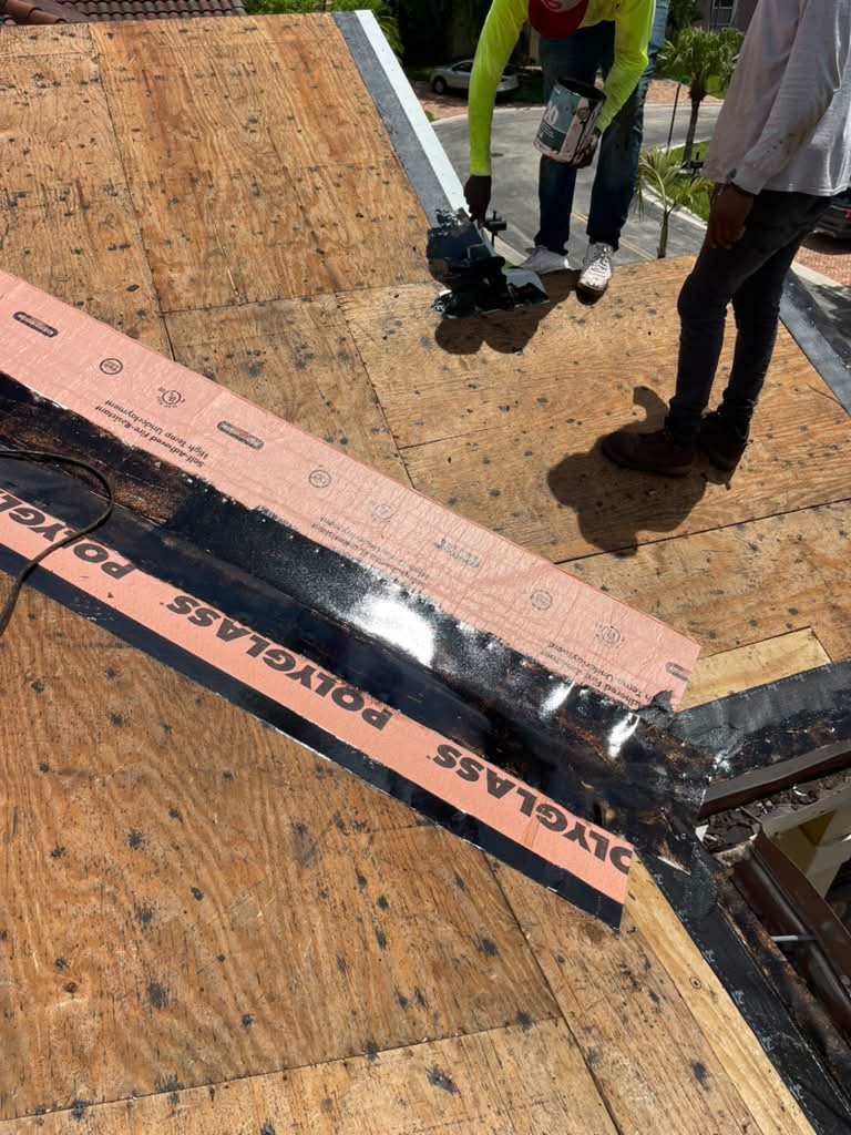 Valley Flashing Mastic Application
