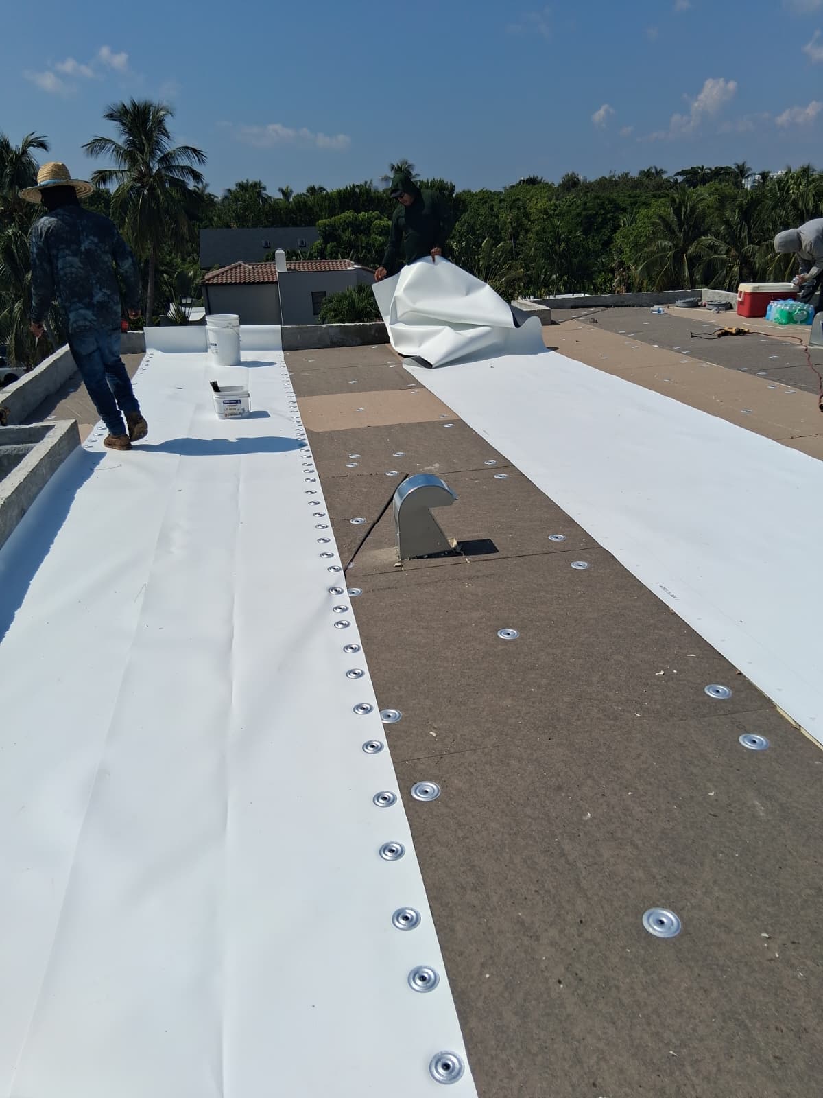 Commercial TPO Flat Roof Membrane Installation
