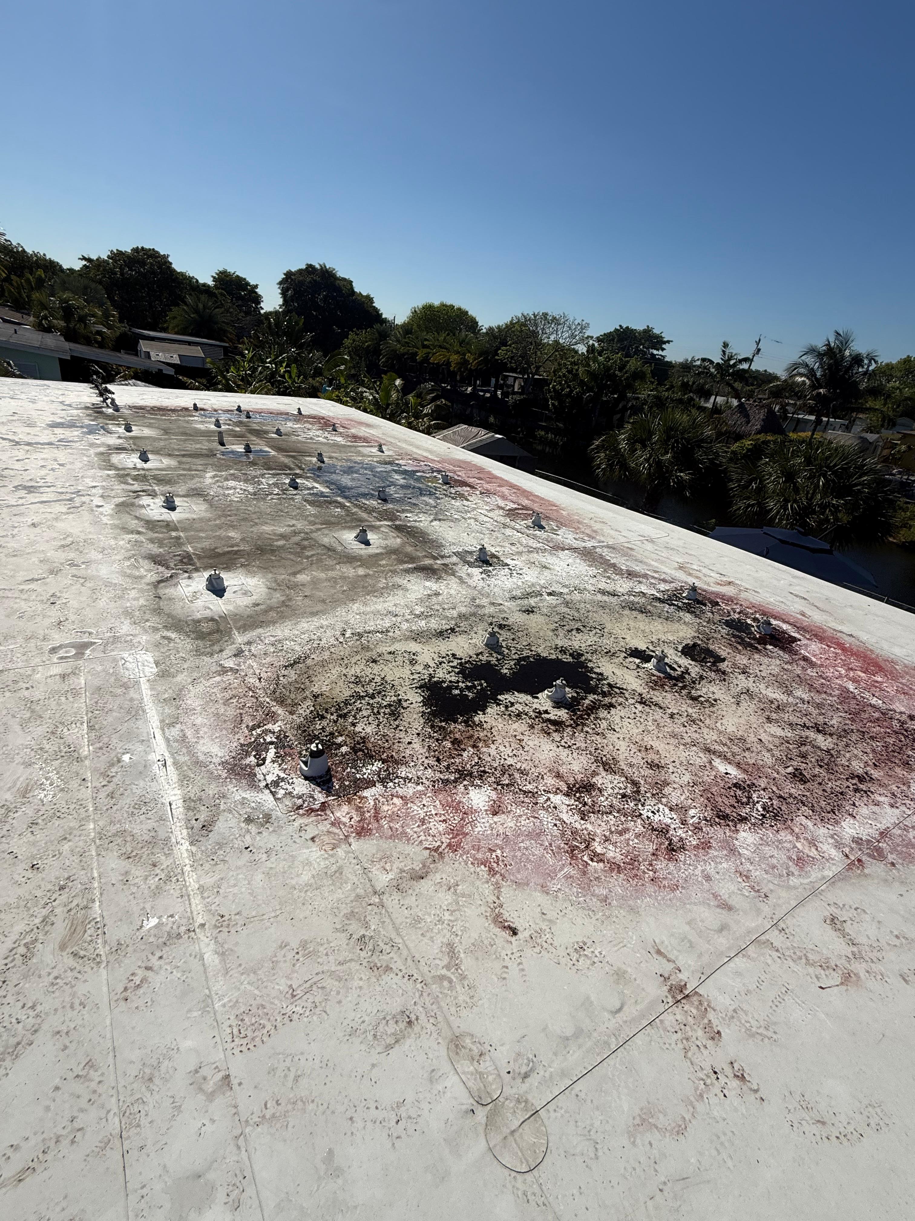 Commercial Flat Roof Ponding Stains
