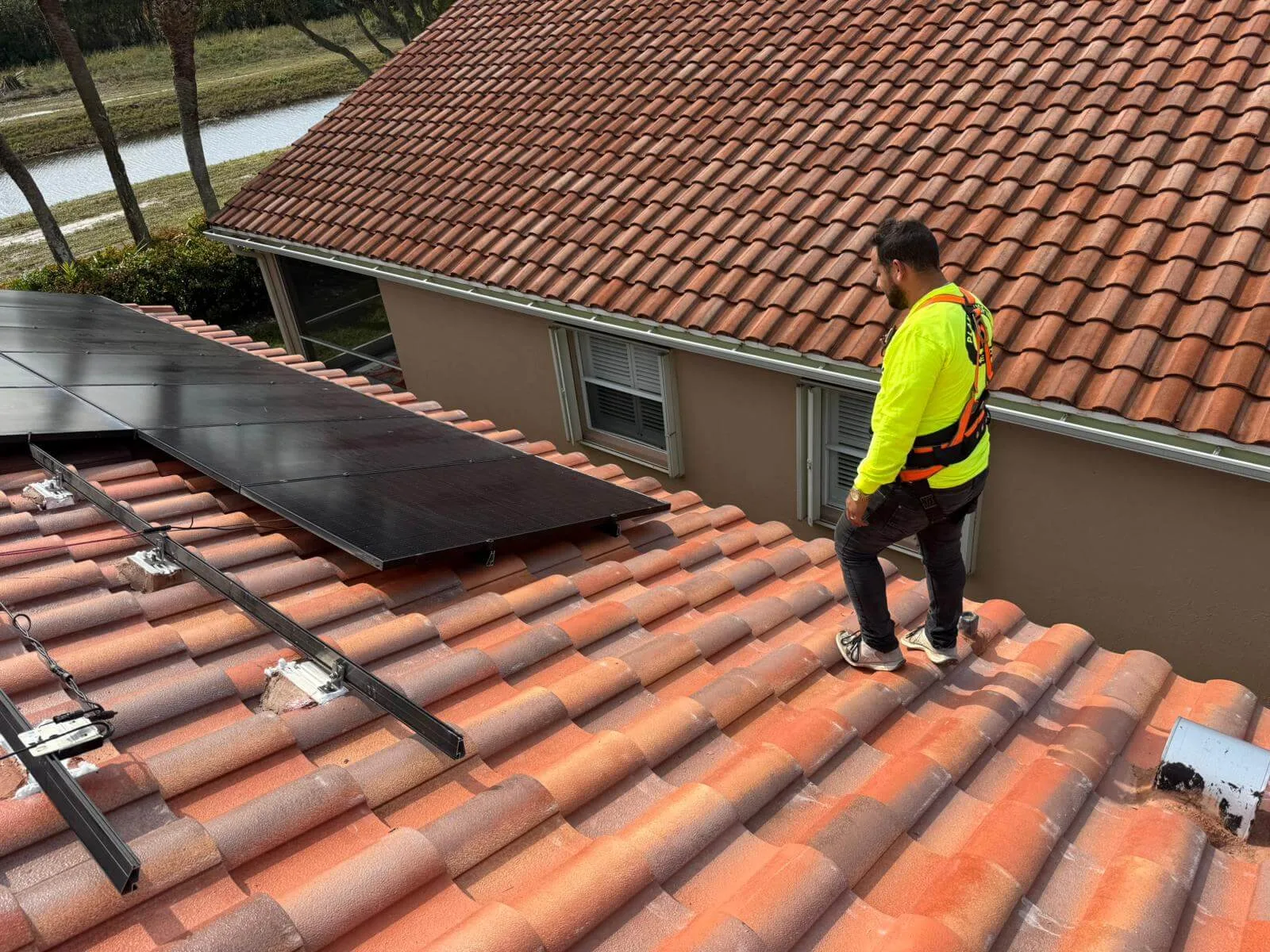 Tile roof repair project in Delray Beach FL